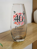 PMC personalised birthday flower vase 10cm, UK version