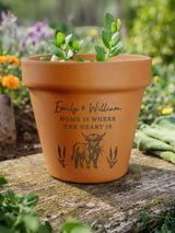 Next PMC Personalised Highland Cow Terracotta Plant Pot- Buy online at McGrocer