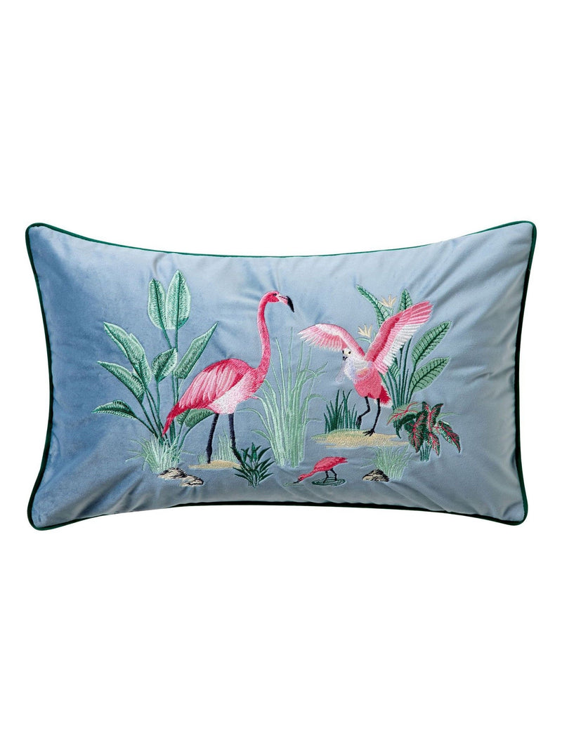 Joe Browns Flamingo Frenzy embroidered cushion, imported from the UK