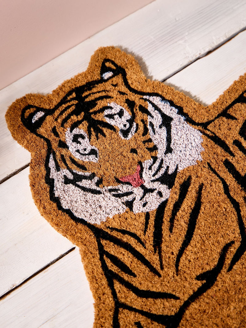 Joe Browns orange hello tiger doormat 70x40cm (British brand)