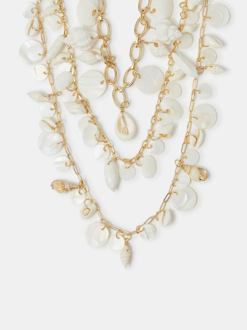 Accessorize White Shell Pearl Necklaces 3 Pack - British product