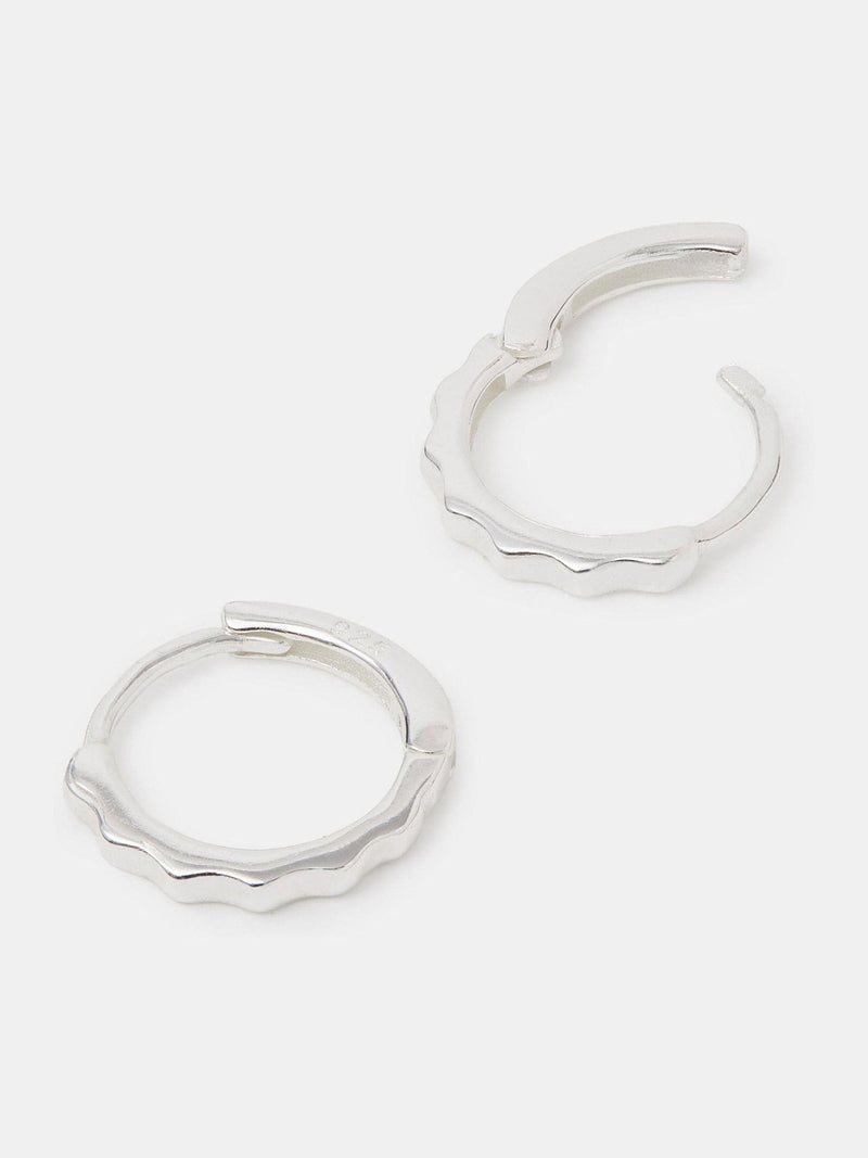 Accessorize silver bamboo hoop earrings, imported from the UK