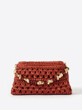 Mint Velvet Red Sara Paper Crochet Cross-Body Bag, UK version