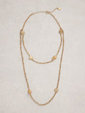 White Stuff gold tone necklace with shell charms, imported from the UK