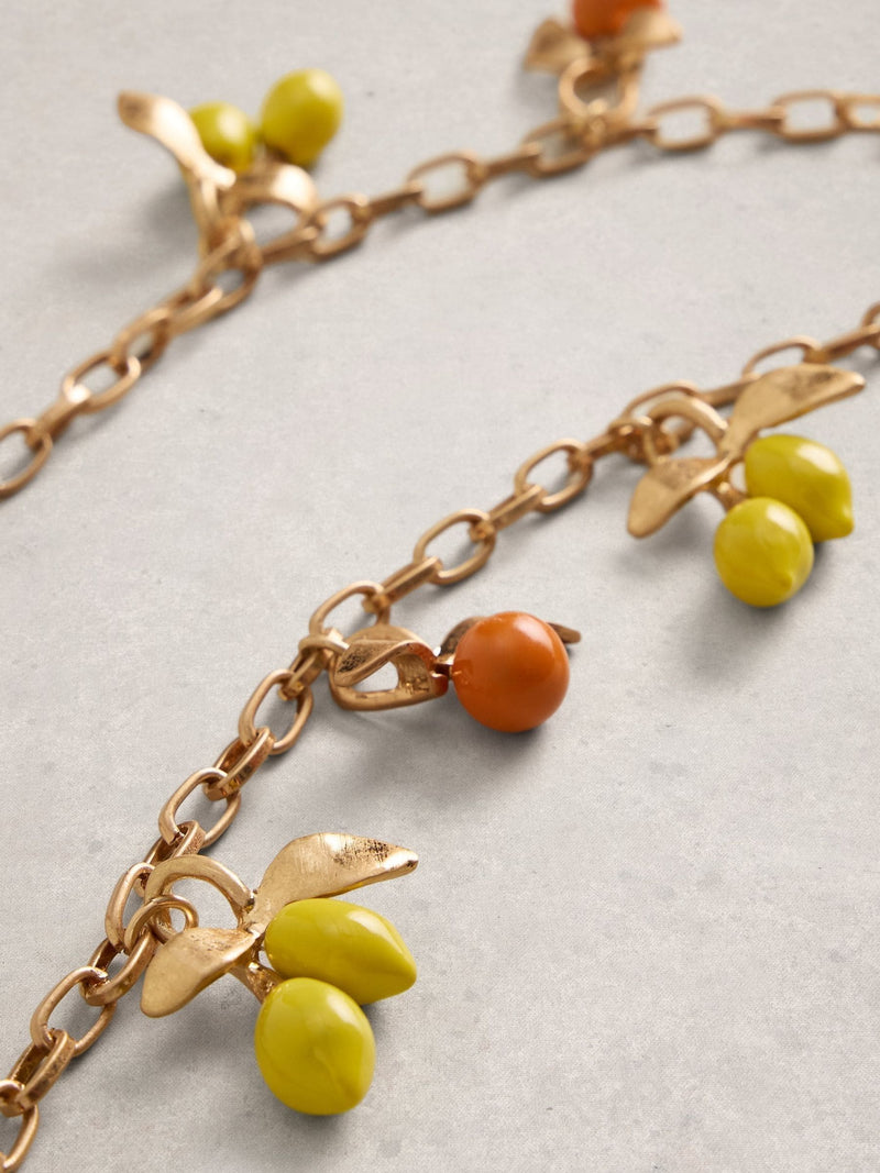 White Stuff yellow citrus charm necklace, UK version