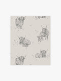Natural Hamish Highland cow wallpaper sample A4 - British product