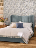 Blue honesty leaf wallpaper sample A4 (British brand)