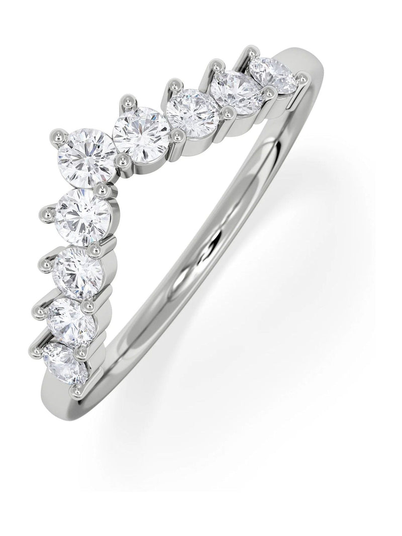 The Diamond Store 0.50ct lab diamond wishbone ring 9K white gold (British brand)