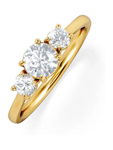 Next The Diamond Store Evoke 0.50ct Round Cut Lab Diamond Trilogy Ring 18K Gold Vermeil- Buy online at McGrocer