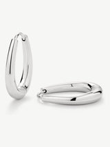 Next D.LOUISE Silver Tone Waterproof Tapered Oval Hoops- Buy online at McGrocer