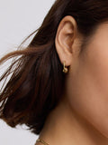 D.LOUISE gold tone waterproof knot twist mini hoops (British brand)