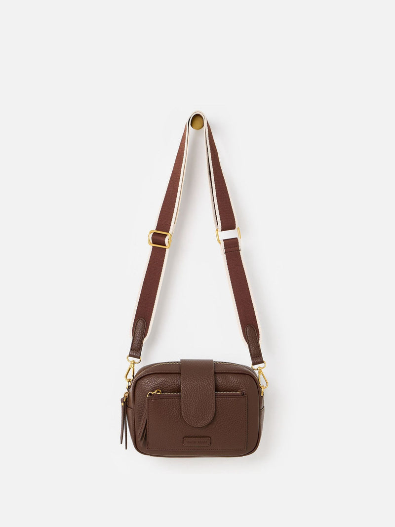 Oliver Bonas Charlee chocolate brown crossbody bag - British product