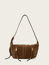 Next AllSaints Brown Jean Rey Suede Shoulder Bag- Buy online at McGrocer