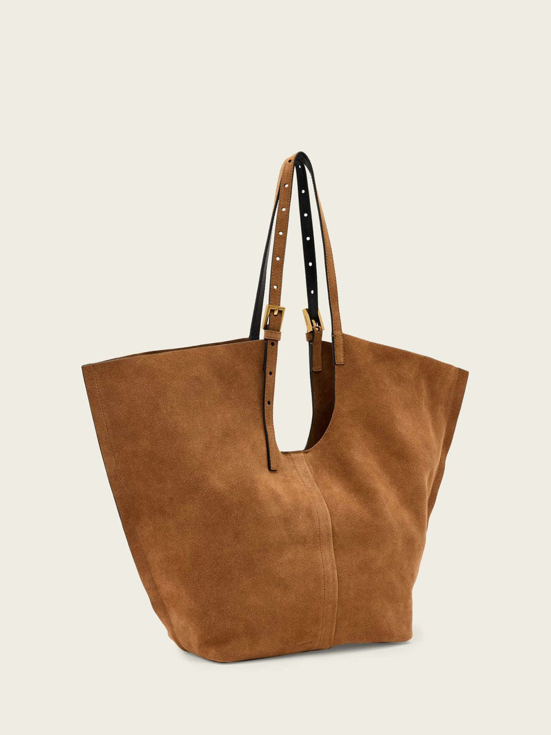 AllSaints brown Ara suede tote bag, UK version