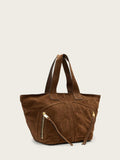 AllSaints brown suede large tote bag - British product