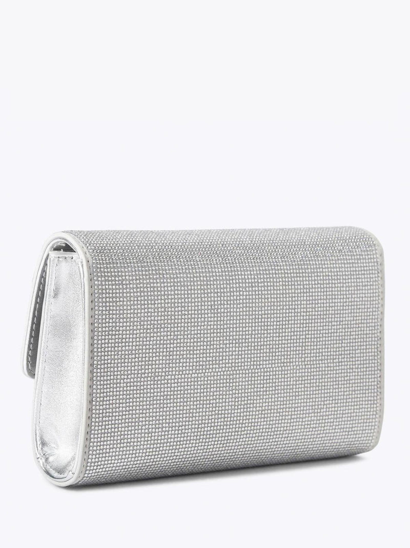 Carvela Anna clutch bag with silver crystal embellishment - British product