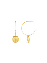Next Orelia London Gold Tone Pavé Shell Fine Hoop Earrings- Buy online at McGrocer