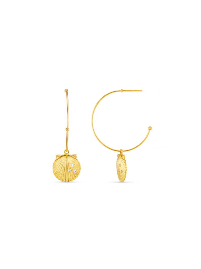 Orelia London pavé shell hoop earrings, imported from the UK