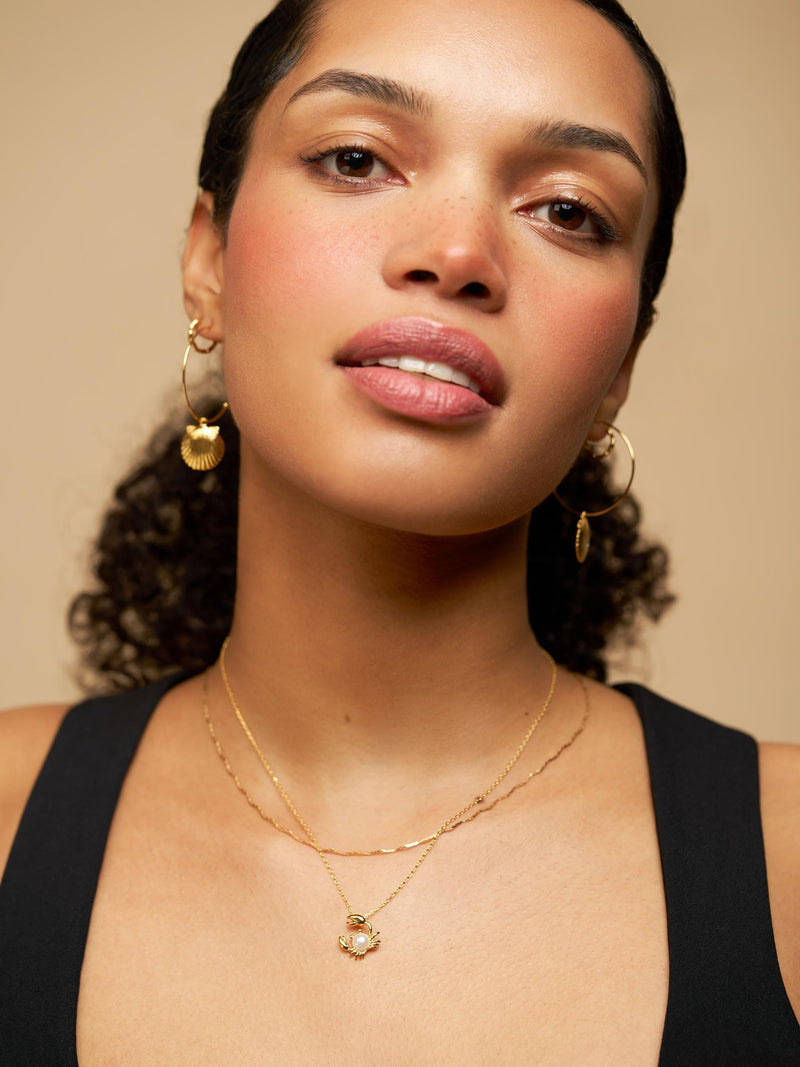 Orelia London pavé shell hoop earrings, imported from the UK
