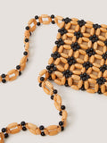 Monsoon Brown Joli wooden bead cross-body bag (British brand)
