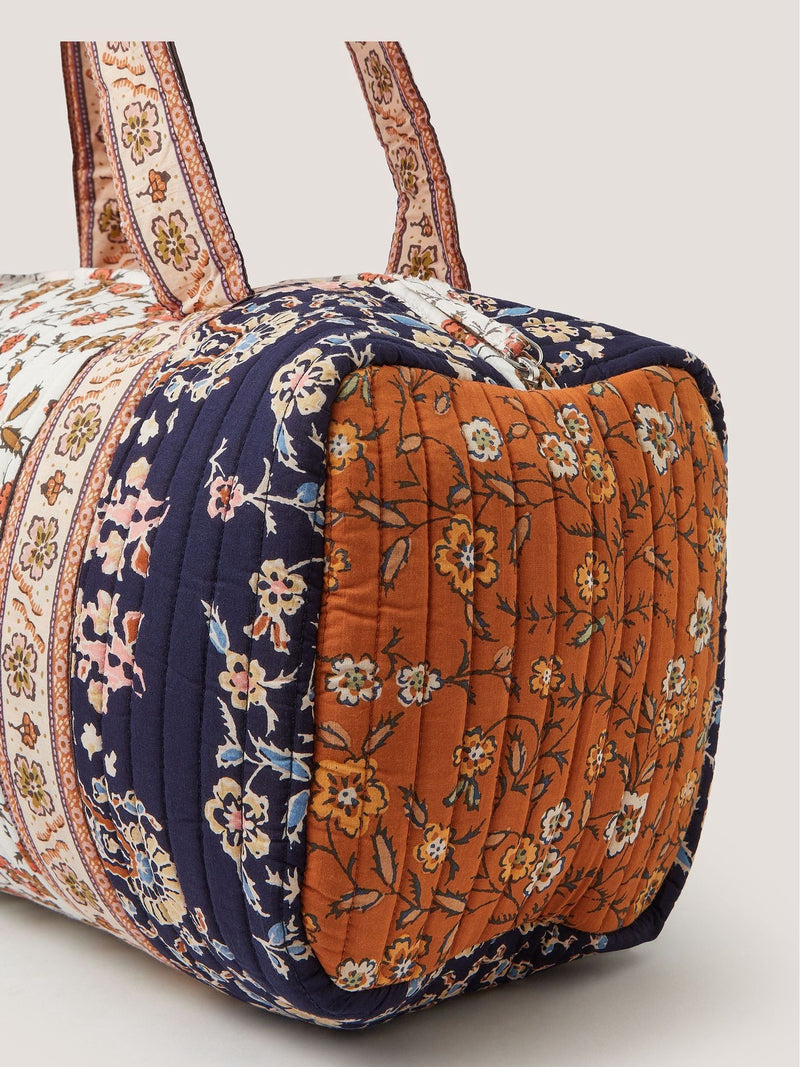 Monsoon Blue Ines floral patchwork quilted weekend bag, UK version