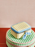 Oliver Bonas yellow gingham travel jewellery box (British brand)