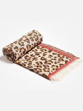 Oliver Bonas beige leopard print jacquard throw (British brand)
