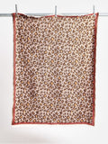 Oliver Bonas beige leopard print jacquard throw (British brand)