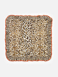 Oliver Bonas leopard print cushion cover 45x45cm with red frill (British brand)