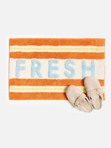 Next Oliver Bonas Orange Fresh Striped Bath Mat 50cm x 80cm- Buy online at McGrocer