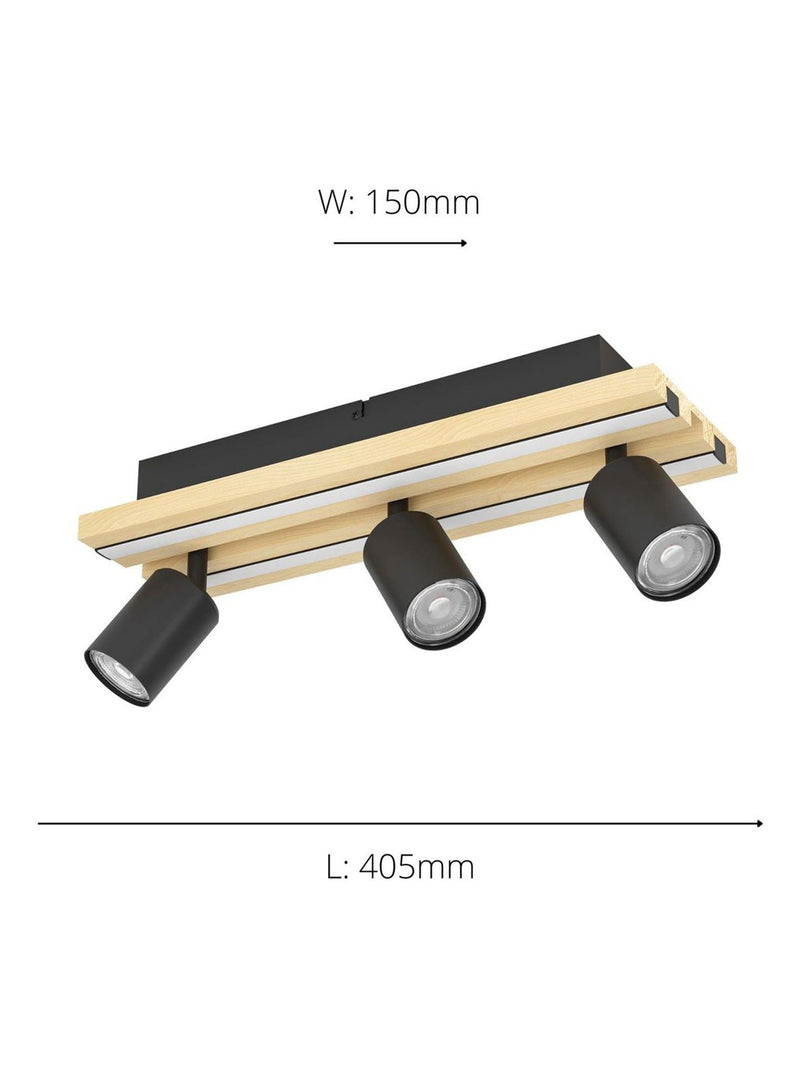 Eglo Gesteira LED ceiling light 3-light spotlight - British product