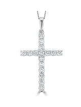 Next The Diamond Store 9K White Gold 1.00ct Lab Diamond Cross Necklace- Buy online at McGrocer