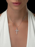 The Diamond Store cross necklace 9K white gold 1.00ct lab diamond, UK version
