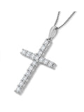 The Diamond Store cross necklace 9K white gold 1.00ct lab diamond, UK version
