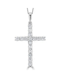 The Diamond Store cross necklace 9K white gold 1.00ct lab diamond, UK version