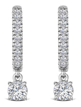 Next The Diamond Store 9K White Gold Stellato 1.00ct Lab Diamond Huggie Drop Earrings- Buy online at McGrocer