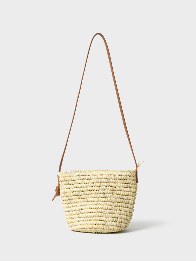 Crew Clothing raffia cross-body bag natural decorative, imported from the UK