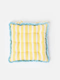 Oliver Bonas yellow striped fringed seat pad 40cm, UK version