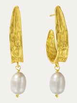 Next Ottoman Hands Gold Tone Judy Pearl Statement Hoop Earrings- Buy online at McGrocer