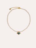 Ottoman Hands Sorel Pearl and Labradorite beaded necklace, imported from the UK