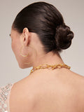 Ottoman Hands gold tone Aegina pull through hoop earrings - British product