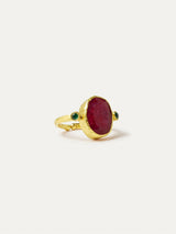 Next Ottoman Hands Gold Tone Lucia Ruby Cocktail Ring- Buy online at McGrocer