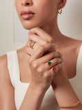 Ottoman Hands gold tone Lucia ruby cocktail ring (British brand)