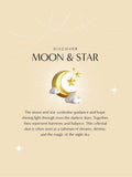 Ottoman Hands gold tone moon and star drop stud earrings, imported from the UK
