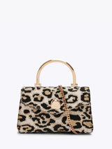 Next Carvela Gold Amara Leopard Print Top Handle Bag- Buy online at McGrocer