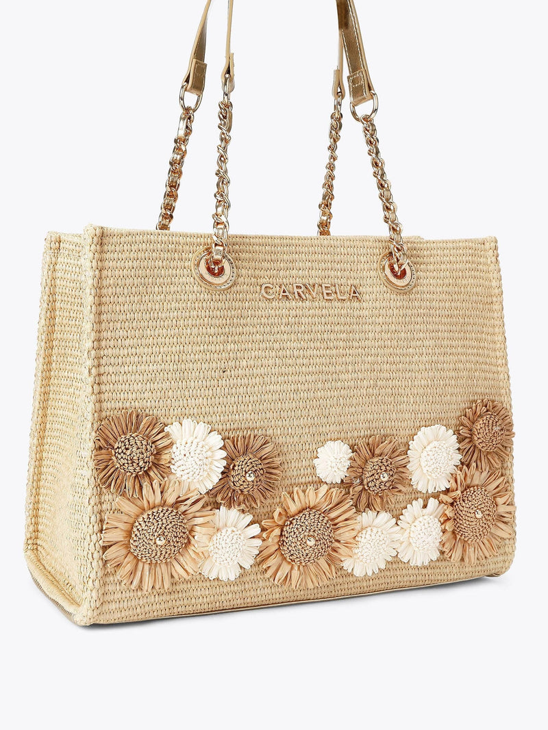 Carvela Sorrento cream flower tote bag - British product