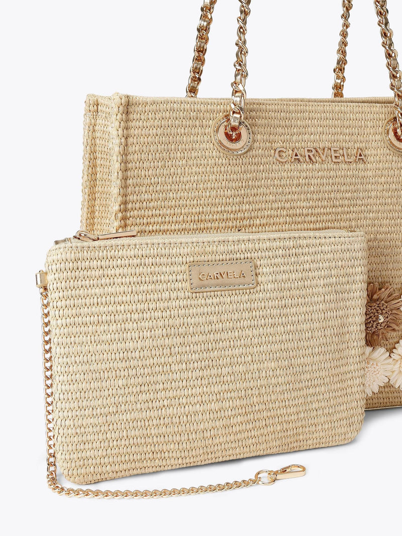 Carvela Sorrento cream flower tote bag - British product