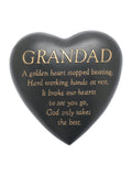 Widdop grey graveside heart plaque for grandad, UK version