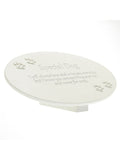 Widdop cream resin memorial plaque with paw print 13.5cm - British product
