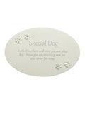Widdop cream resin memorial plaque with paw print 13.5cm - British product